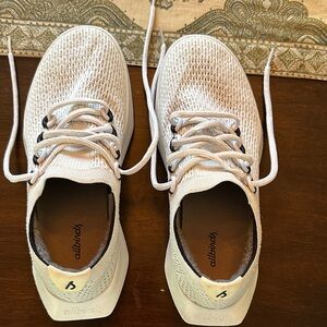 Allbirds Cream Knit Lace-Up Sneakers